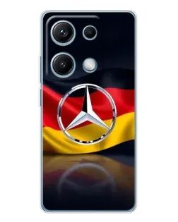 Чехол для Xiaomi Redmi Note 14S с картинкой «Mercedes — флаг Германии»