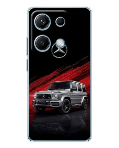 Чехол для Xiaomi Redmi Note 14S с картинкой «Mercedes G-Class красный»