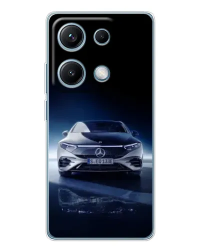Чехол для Xiaomi Redmi Note 14S с картинкой «Ночной Mercedes EQ»