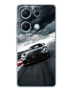 Чехол для Xiaomi Redmi Note 14S с картинкой «Гоночный Mercedes AMG»