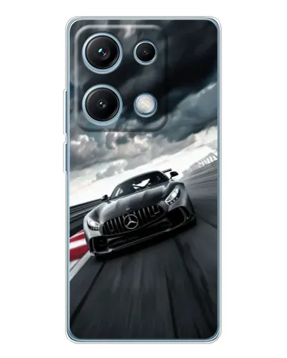 Чехол для Xiaomi Redmi Note 14S с картинкой «Гоночный Mercedes AMG»