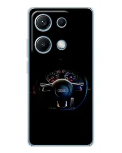 Чехол для Xiaomi Redmi Note 14S с картинкой «Салон Audi — руль»