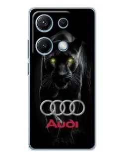 Чехол для Xiaomi Redmi Note 14S с картинкой «Пантера и Audi»