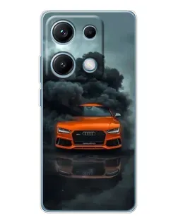 Чехол для Xiaomi Redmi Note 14S с картинкой «Audi в облаках дыма»