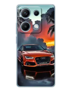 Чехол для Xiaomi Redmi Note 14S с картинкой «Audi — закат»
