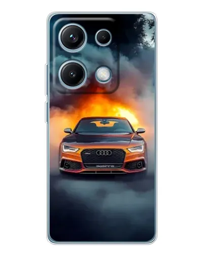 Чехол для Xiaomi Redmi Note 14S с картинкой «Audi в огненном дыму» Чехол для Xiaomi Redmi Note 14S с картинкой «Audi в огненном дыму»