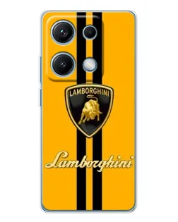 Чехол для Xiaomi Redmi Note 14S с картинкой «Lamborghini Stripe желтый»