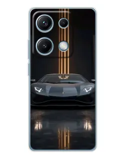 Чохол для Xiaomi Redmi Note 14S з картинкою «Lamborghini золоті лінії» Чохол для Xiaomi Redmi Note 14S з картинкою «Lamborghini золоті лінії»