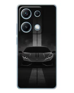 Чехол для Xiaomi Redmi Note 14S с картинкой «Lamborghini симметрия дорог»