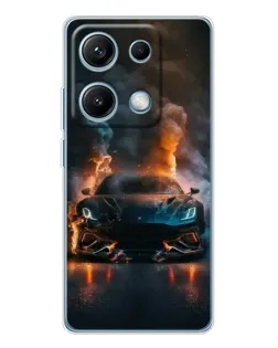 Чехол для Xiaomi Redmi Note 14S с картинкой «Lamborghini дымная эстетика»