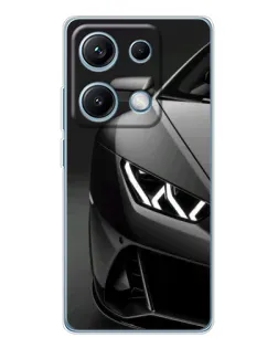 Чехол для Xiaomi Redmi Note 14S с картинкой «Lamborghini фары детализация»