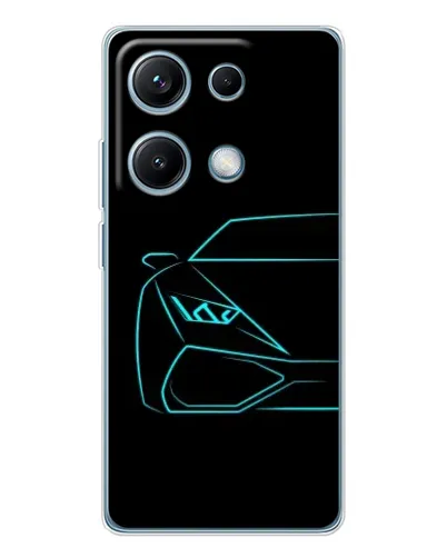 Чехол для Xiaomi Redmi Note 14S с картинкой «Голубой силуэт Lamborghini» Чехол для Xiaomi Redmi Note 14S с картинкой «Голубой силуэт Lamborghini»