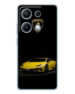 Чехол для Xiaomi Redmi Note 14S с картинкой «Lamborghini желтый акцент»