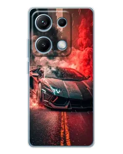 Чехол для Xiaomi Redmi Note 14S с картинкой «Lamborghini красный дым»