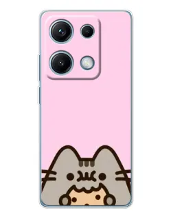 Чехол для Xiaomi Redmi Note 14S с картинкой «Pusheen и печенье»