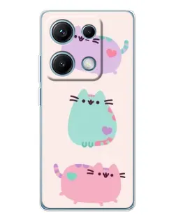 Чехол для Xiaomi Redmi Note 14S с картинкой «Pusheen трио»