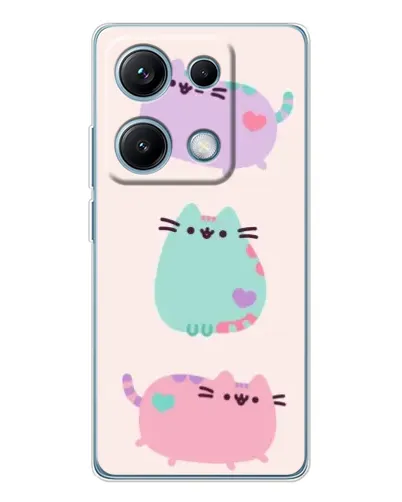Чехол для Xiaomi Redmi Note 14S с картинкой «Pusheen трио»