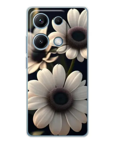Чехол для Xiaomi Redmi Note 14S с картинкой «Белые маргаритки макро»