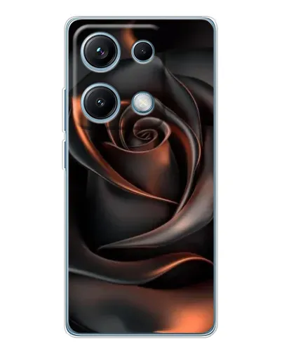 Чехол для Xiaomi Redmi Note 14S с картинкой «Шелковая черная роза»