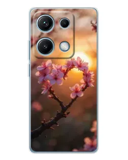 Чохол для Xiaomi Redmi Note 14S з картинкою «Рожевий цвіт сердечко на тлі заходу» Чохол для Xiaomi Redmi Note 14S з картинкою «Рожевий цвіт сердечко на тлі заходу»