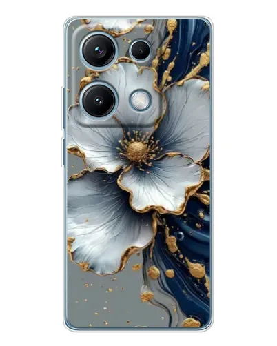 Чехол для Xiaomi Redmi Note 14S с картинкой «Белый цветок и золотой флюид» Чехол для Xiaomi Redmi Note 14S с картинкой «Белый цветок и золотой флюид»