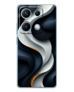 Чехол для Xiaomi Redmi Note 14S с картинкой «Объемные черно-белые ленты» Чехол для Xiaomi Redmi Note 14S с картинкой «Объемные черно-белые ленты»