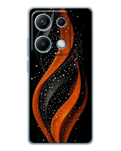 Чехол для Xiaomi Redmi Note 14S с картинкой «Огненная звездная волна»