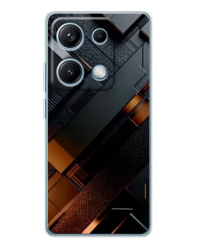 Чехол для Xiaomi Redmi Note 14S с картинкой «Черные геометрические блоки»