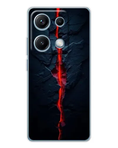 Чехол для Xiaomi Redmi Note 14S с картинкой «Kрасная лавовая трещина»