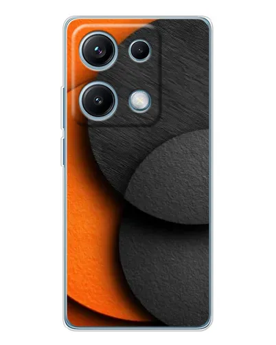Чехол для Xiaomi Redmi Note 14S с картинкой «Геометрия оранжевых кругов»