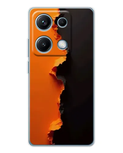 Чехол для Xiaomi Redmi Note 14S с картинкой «Оранжевый разлом»