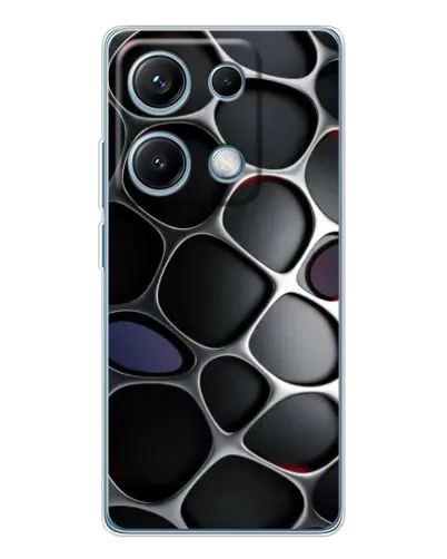 Чехол для Xiaomi Redmi Note 14S с картинкой «Объемная темная решетка»