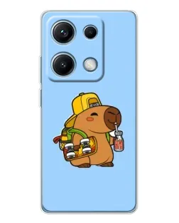 Чехол для Xiaomi Redmi Note 14S с картинкой «Капибара на скейте»