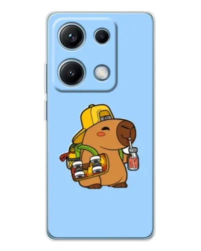 Чехол для Xiaomi Redmi Note 14S с картинкой «Капибара на скейте»