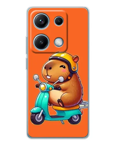 Чехол для Xiaomi Redmi Note 14S с картинкой «Капибара на скутере»