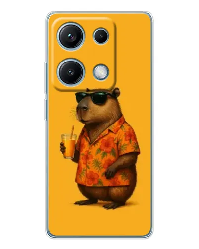 Чехол для Xiaomi Redmi Note 14S с картинкой «Капибара на отдыхе»