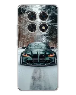 Чехол для Xiaomi Redmi Note 15 5G с картинкой «BMW в зимнем лесу»