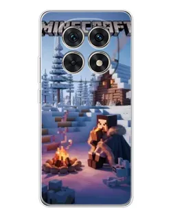 Чехол для Xiaomi Redmi Note 15 5G с картинкой «Зимний Minecraft»
