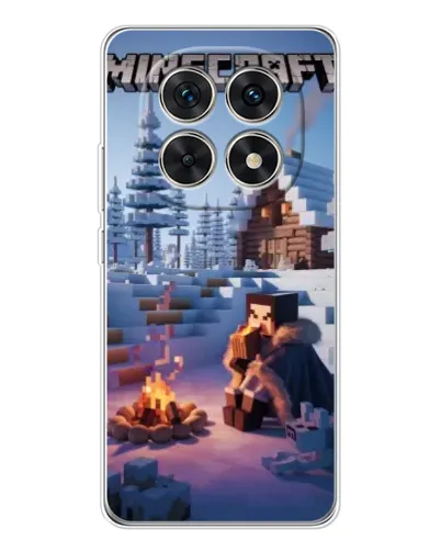 Чехол для Xiaomi Redmi Note 15 5G с картинкой «Зимний Minecraft»