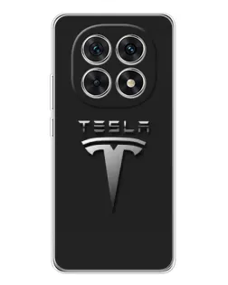 Чехол для Xiaomi Redmi Note 15 5G с картинкой «Стальной логотип Tesla»