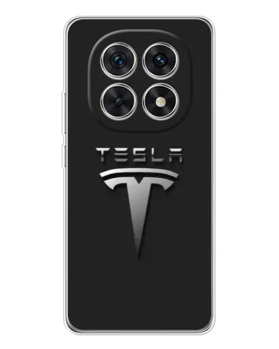 Чехол для Xiaomi Redmi Note 15 5G с картинкой «Стальной логотип Tesla»