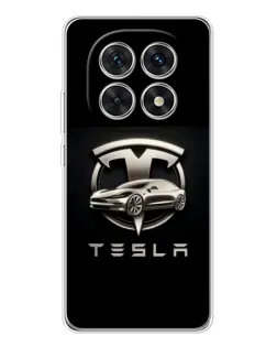 Чехол для Xiaomi Redmi Note 15 5G с картинкой «Tesla — серебристое авто»