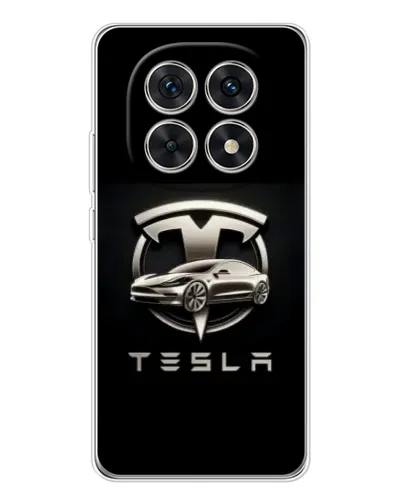 Чехол для Xiaomi Redmi Note 15 5G с картинкой «Tesla — серебристое авто»