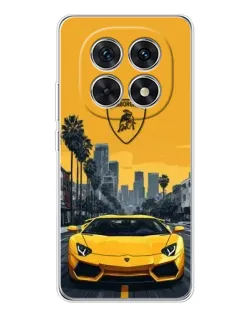 Чехол для Xiaomi Redmi Note 15 5G с картинкой «Желтый Lamborghini город»