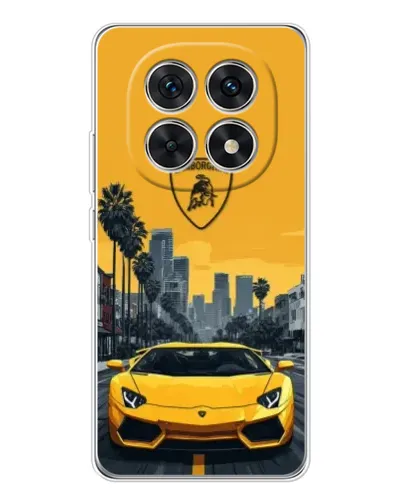 Чехол для Xiaomi Redmi Note 15 5G с картинкой «Желтый Lamborghini город»