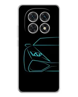 Чехол для Xiaomi Redmi Note 15 5G с картинкой «Голубой силуэт Lamborghini»