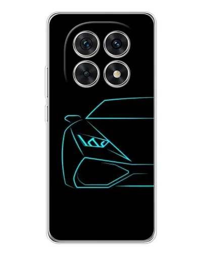 Чехол для Xiaomi Redmi Note 15 5G с картинкой «Голубой силуэт Lamborghini»