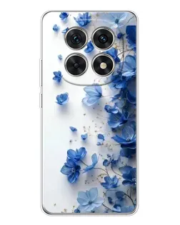 Чехол для Xiaomi Redmi Note 15 5G с картинкой «Голубой цветочный каскад»