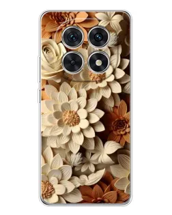 Чехол для Xiaomi Redmi Note 15 5G с картинкой «Бежевый флористический декор»