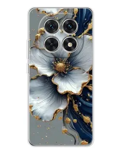 Чехол для Xiaomi Redmi Note 15 5G с картинкой «Белый цветок и золотой флюид»